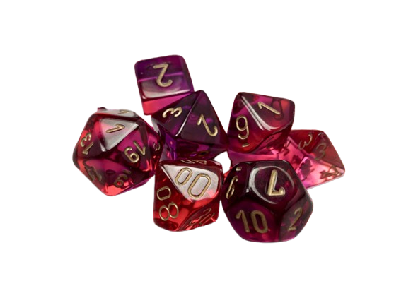 CHX 26467 Gemini: Poly Translucent Red-Violet/Gold 7-Die Set