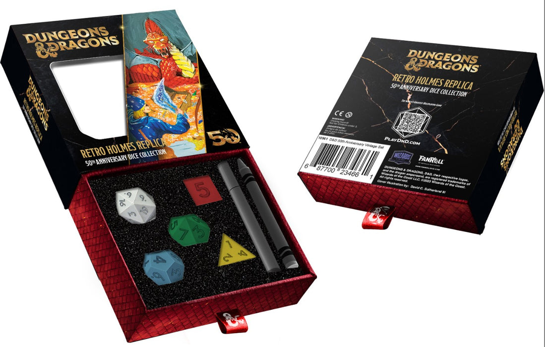 Dungeons and Dragons 50th Anniversary Dice: Retro Holmes Replica Set (5)