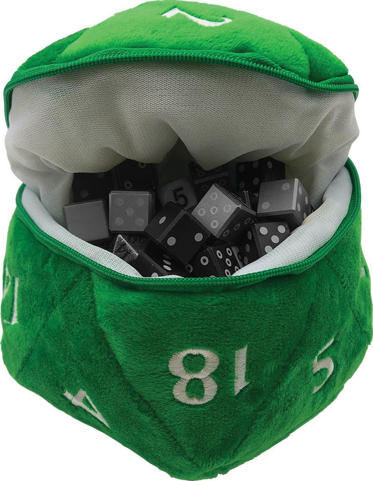 D20 Plush Dice Bag - Green