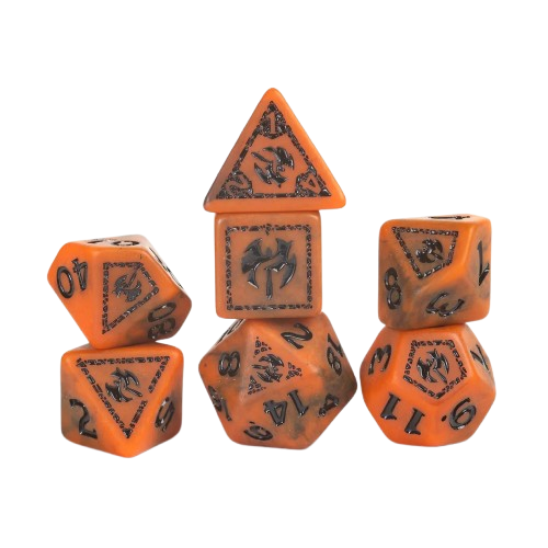 Dungeons and Dragons Adventure Dice - Barbarian: Orange | Sirius Dice