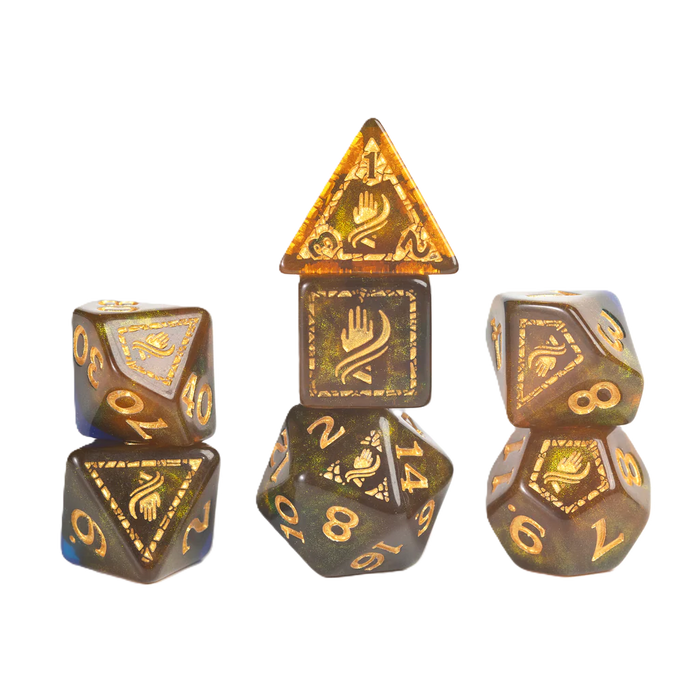 Dungeons and Dragons Adventure Dice - Monk: Blue / Gold | Sirius Dice