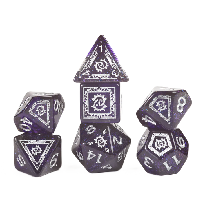 Dungeons and Dragons Adventure Dice - Warlock: Purple | Sirius Dice