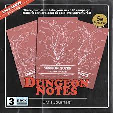 Dungeon Notes - DM`s Journal Red (3 Pack)