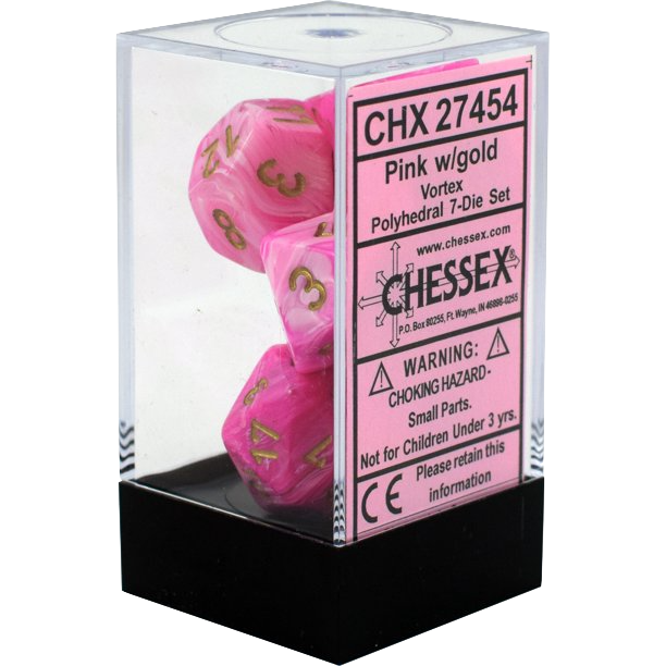 CHX 27454 Vortex Pink/Gold Polyhedral 7-Die Set
