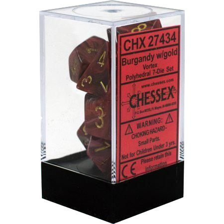 CHX 27434 Vortex Burgandy/Gold Polyhedral 7-Die Set