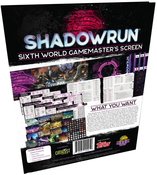 Shadowrun: Sixth World RPG - Gamemasters Screen