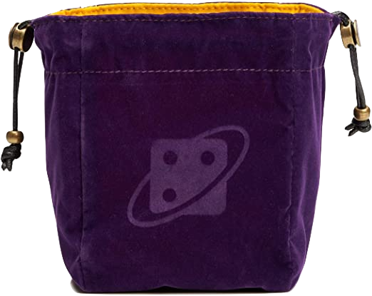 Dice Bag: Reversible - Purple and Gold Brass clasp