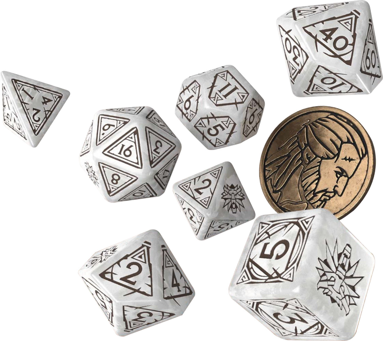 The Witcher Dice Set: Geralt - The White Wolf (7 + coin)