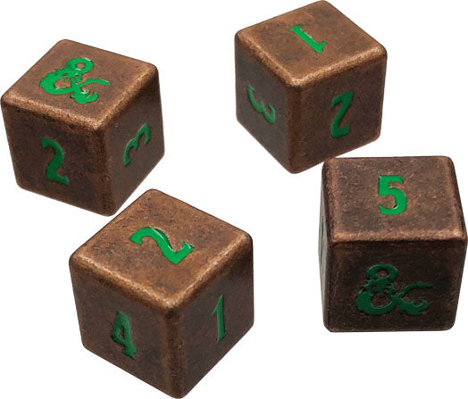 Dungeons and Dragons RPG: Heavy Metal Copper and Green D6 Dice Set