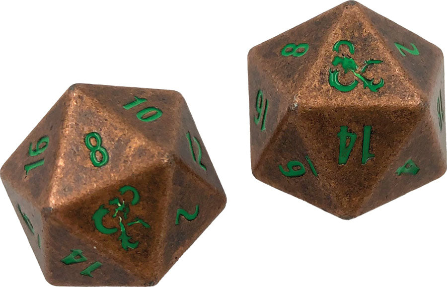 Dungeons and Dragons RPG: Heavy Metal Copper and Green D20 Dice Set