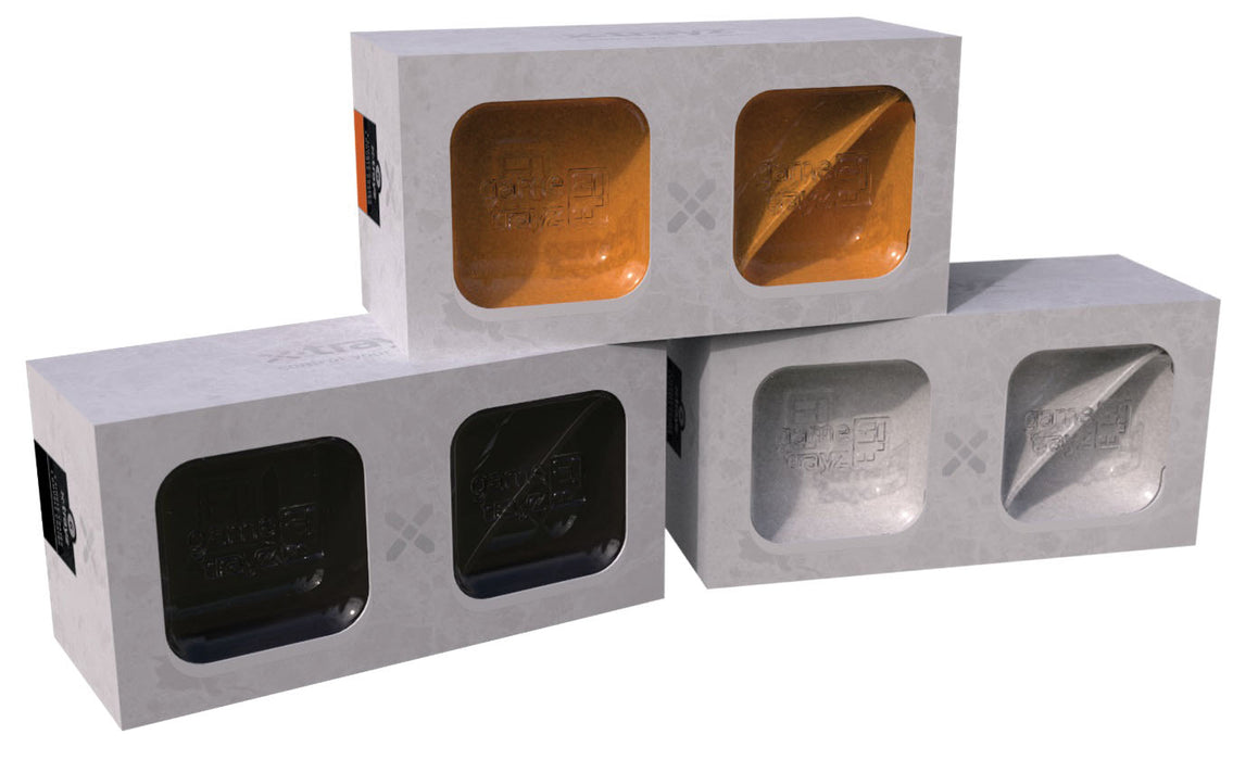 X Trayz Orange with Clear Lid 3.5`W x 3.5`D x 1.3`H