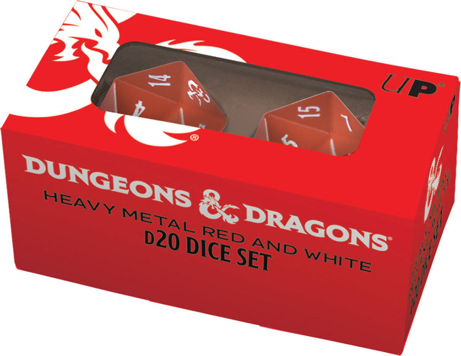 Dungeons and Dragons RPG: Heavy Metal Red and White D20 Dice Set