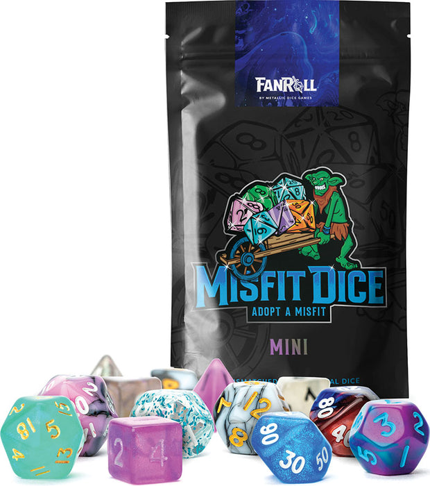 Mystery Misfit Mini Polyhedral Dice (2 pack 7 dice per Pack)