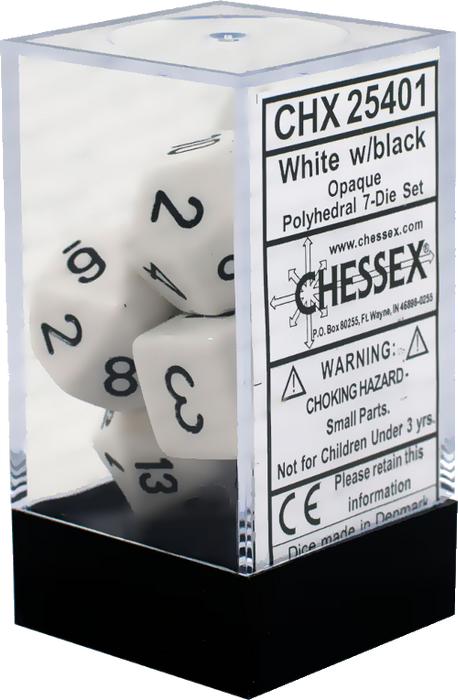 CHX 25401 Opaque White/Black Polyhedral 7-Die Set