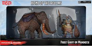 Dungeons and Dragons Fantasy Miniatures: Icons of the Realms Set 19 Snowbound Frost Giant and Mammoth Premium Set