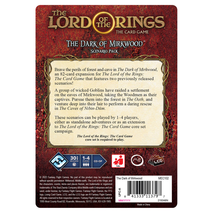 The Lord of the Rings LCG: The Dark of Mirkwood Scenario