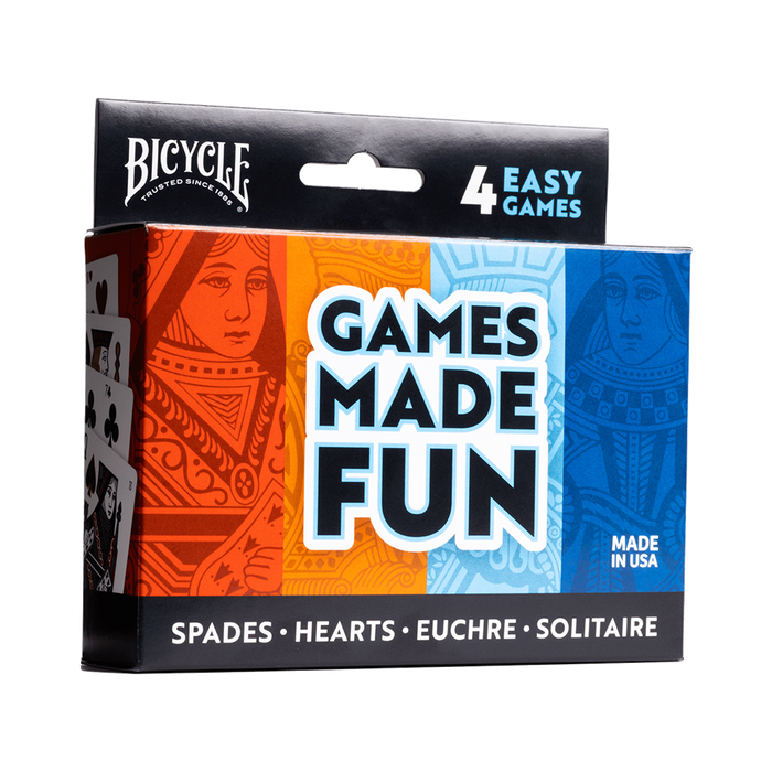 BICYCLE 4-GAME PACK (HEARTS SPADES EUCHRE AND SOLITAIRE)