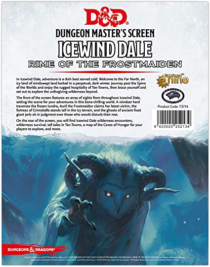 Dungeons & Dragons - Icewind Dale: Rime of the Frost Maiden DM Screen