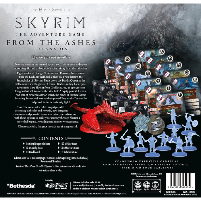 THE ELDER SCROLLS: SKYRIM - ADVENTURE BOARD GAME FROM THE ASHES EXPANSION