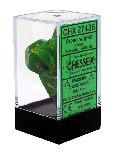 CHX 27435 Vortex Green/Gold Polyhedral 7-Die Set