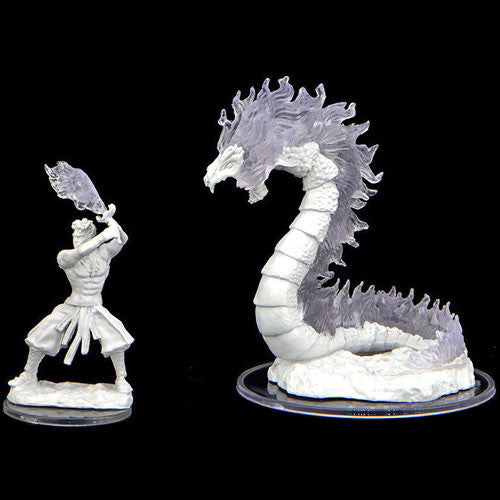 Critical Role Unpainted Miniatures: W02 Ashari Firetamer and Inferno Serpent